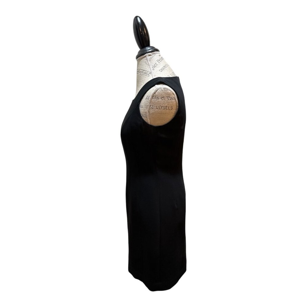 Petite Sophisticate Size 4P Black Sleeveless Round Neck Lined Sheath Dress - Picture 2 of 10